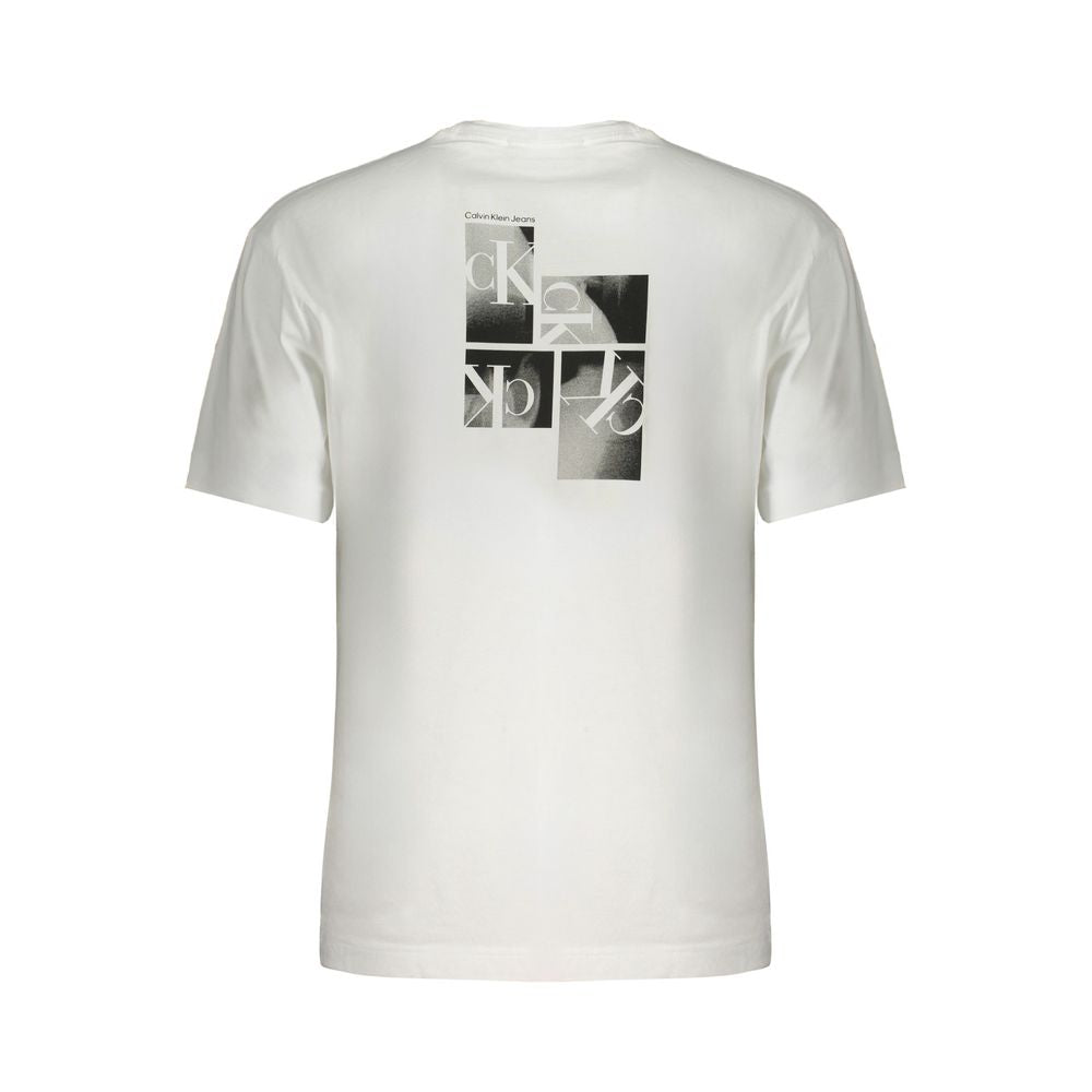 Λευκό βαμβακερό μπλουζάκι Calvin Klein