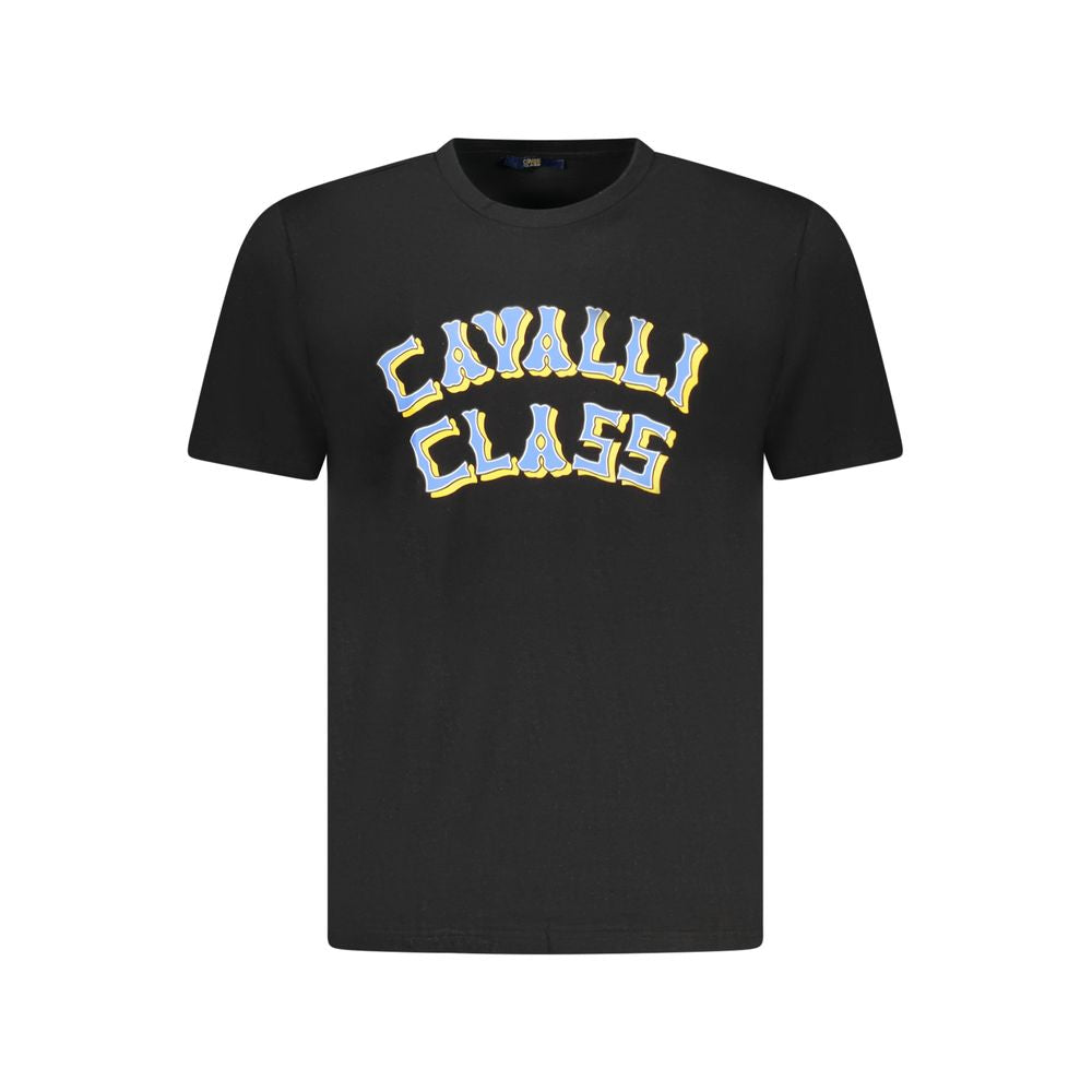 Cavalli Class Black Cotton Men T-Shirt