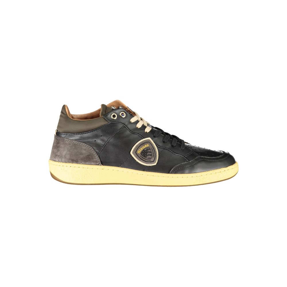 Blauer Sleek μαύρα παπούτσια με κορδόνια με λεπτομέρειες αντίθεσης