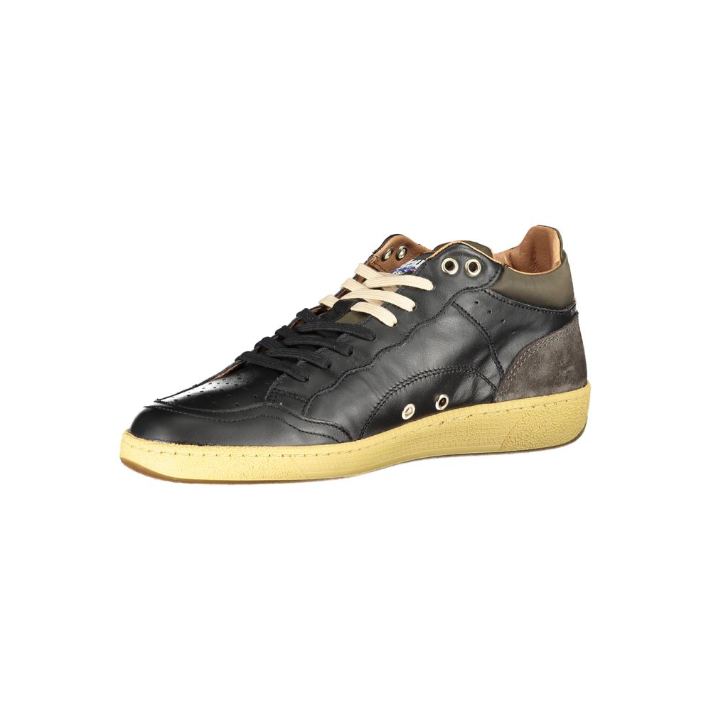 Blauer Sleek μαύρα παπούτσια με κορδόνια με λεπτομέρειες αντίθεσης