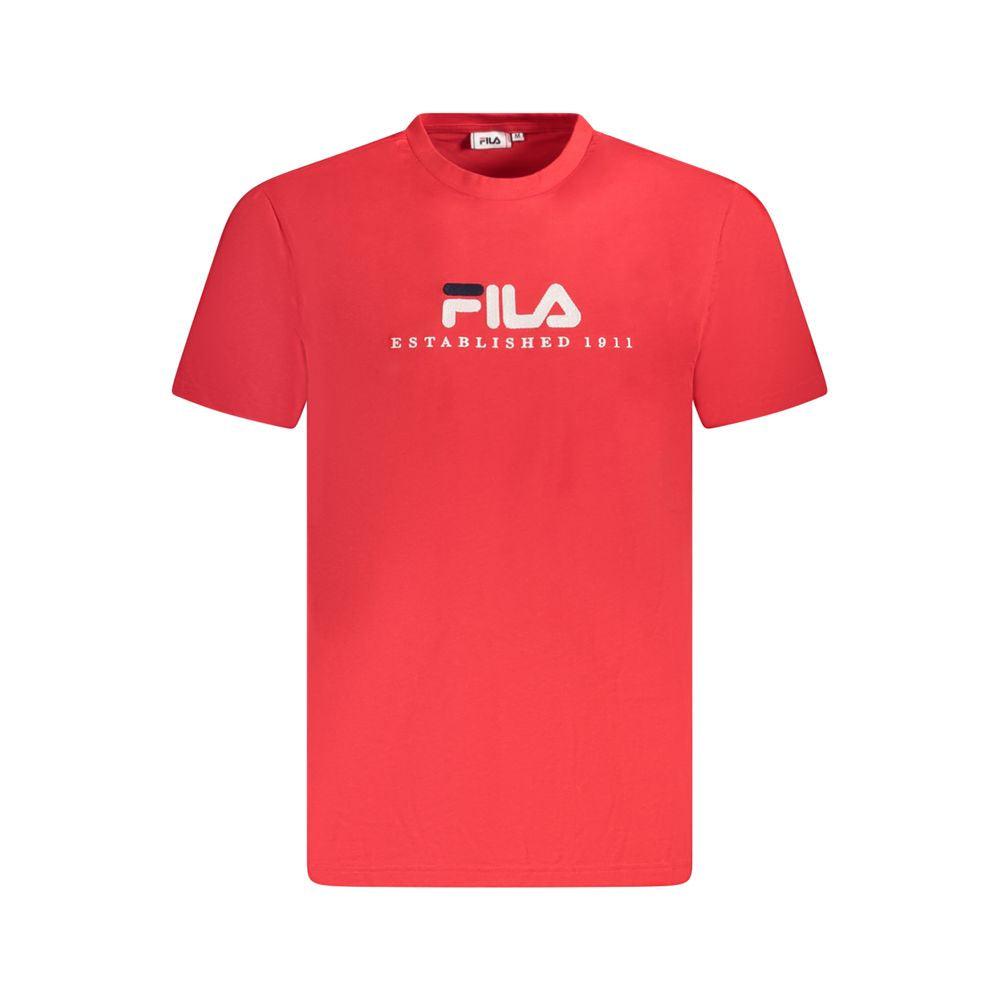 Μπλουζάκι Unisex από βαμβακερό κόκκινο Fila