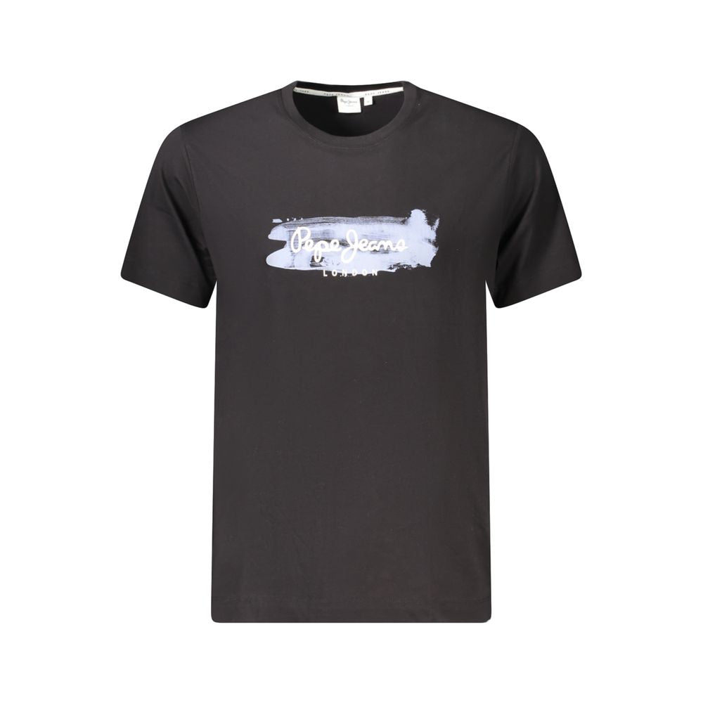 Ανδρικό μπλουζάκι Pepe Jeans μαύρο βαμβακερό