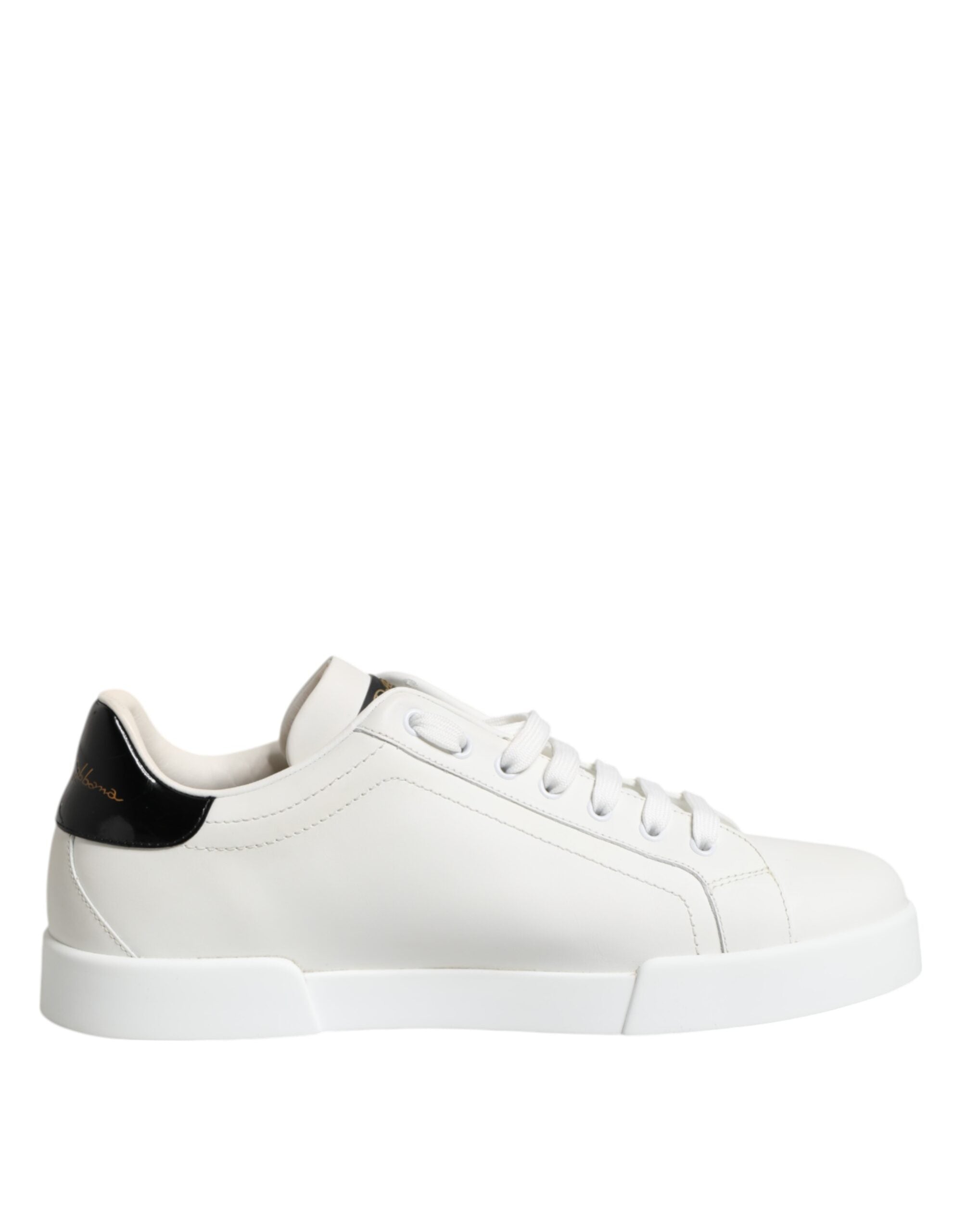 Dolce & Gabbana White Leather Lace Up Men Sneakers Shoes