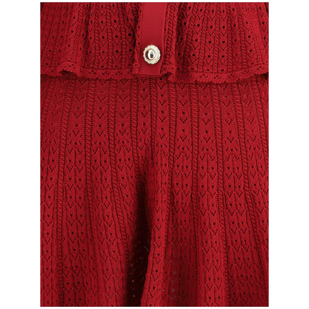 Self-Portrait Pointelle knit short Dress
