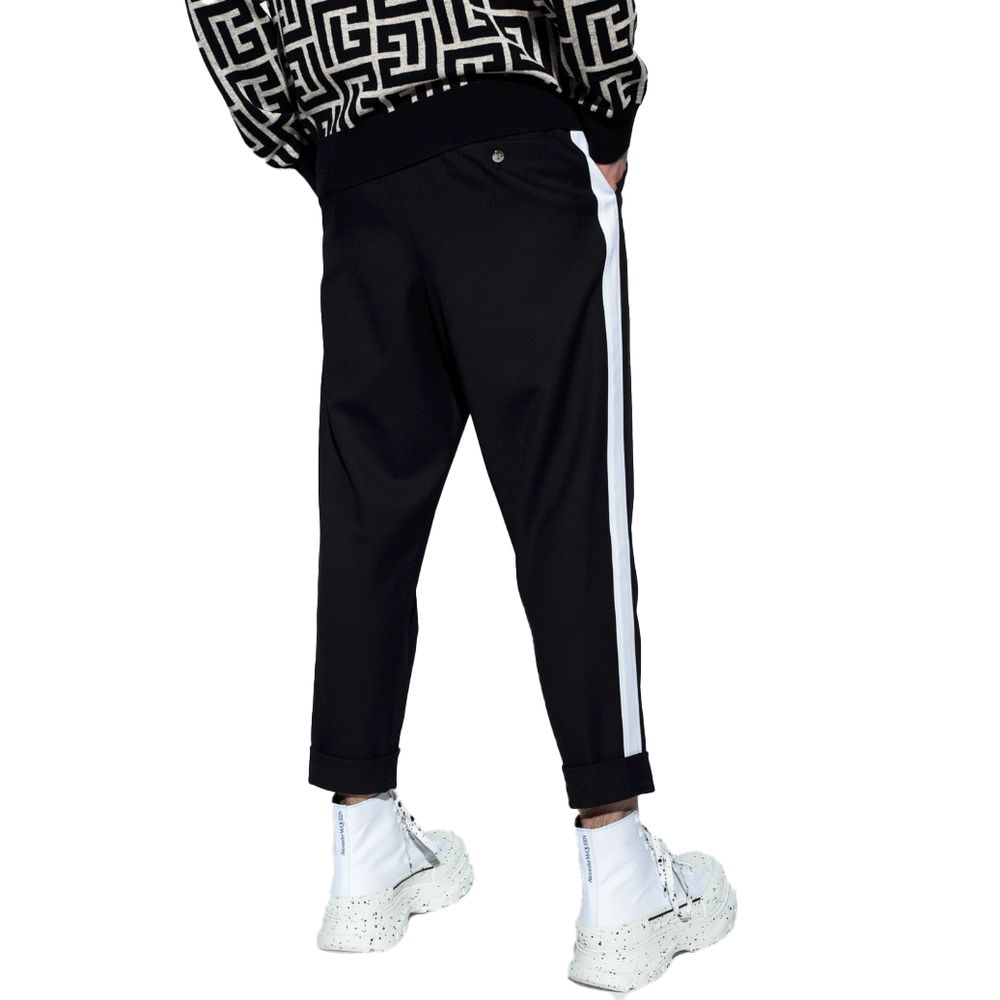 Balmain Black Cotton Jeans & Pant