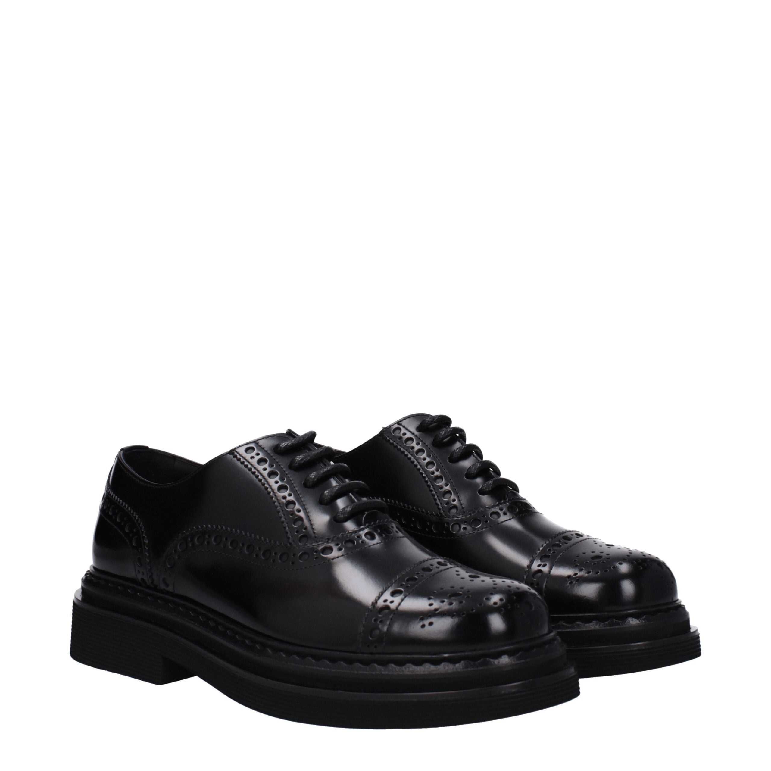 Dolce & Gabbana Black Leather Oxfords And Derbies
