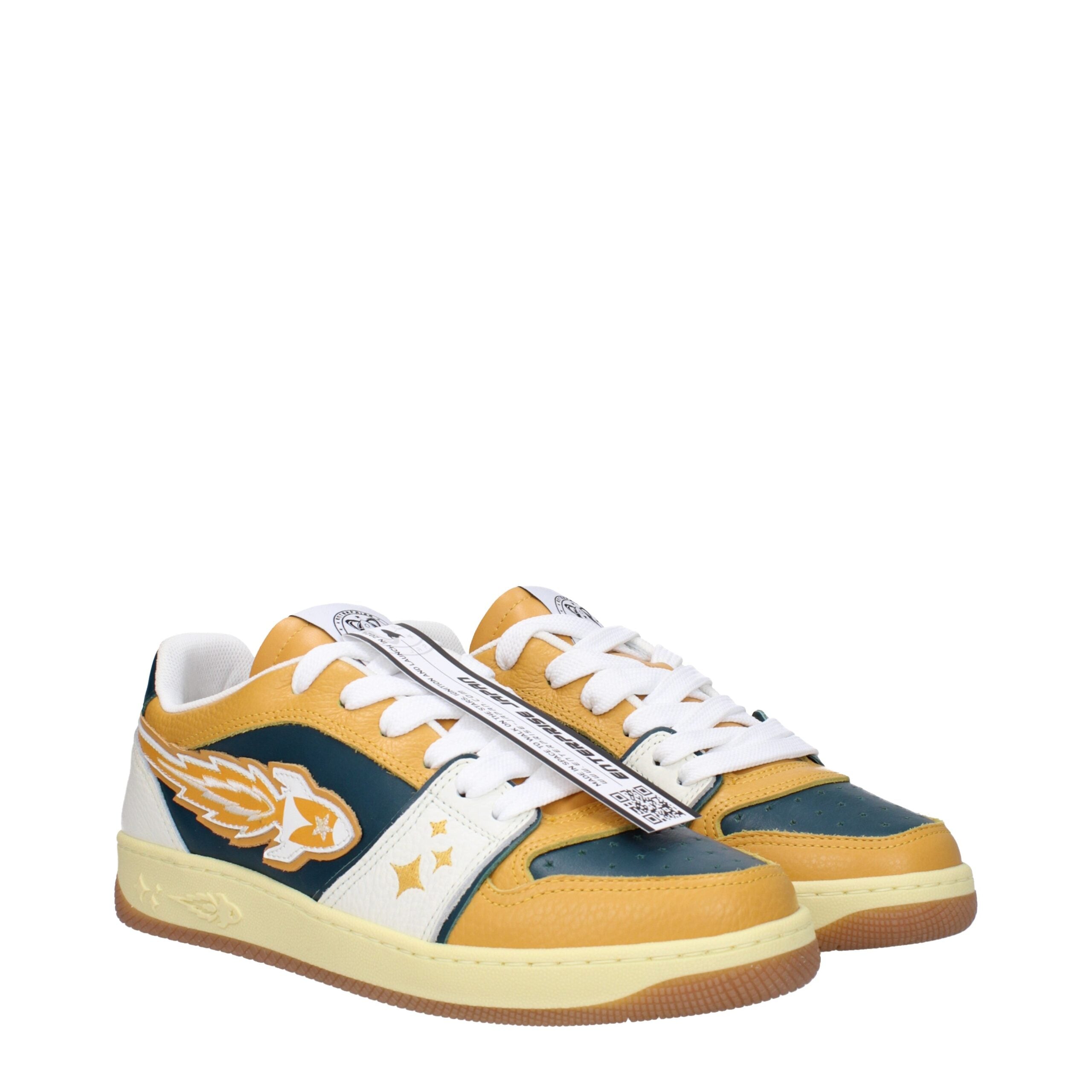 Enterprise Japan Green Leather Low Top Sneakers