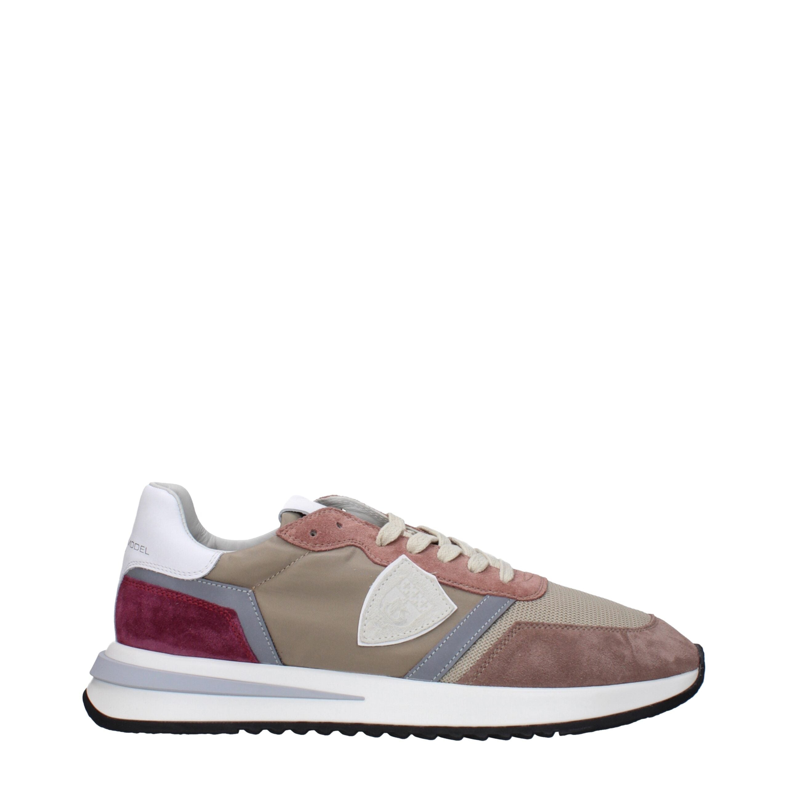 Philippe Model Beige Fabric Low Top Sneakers