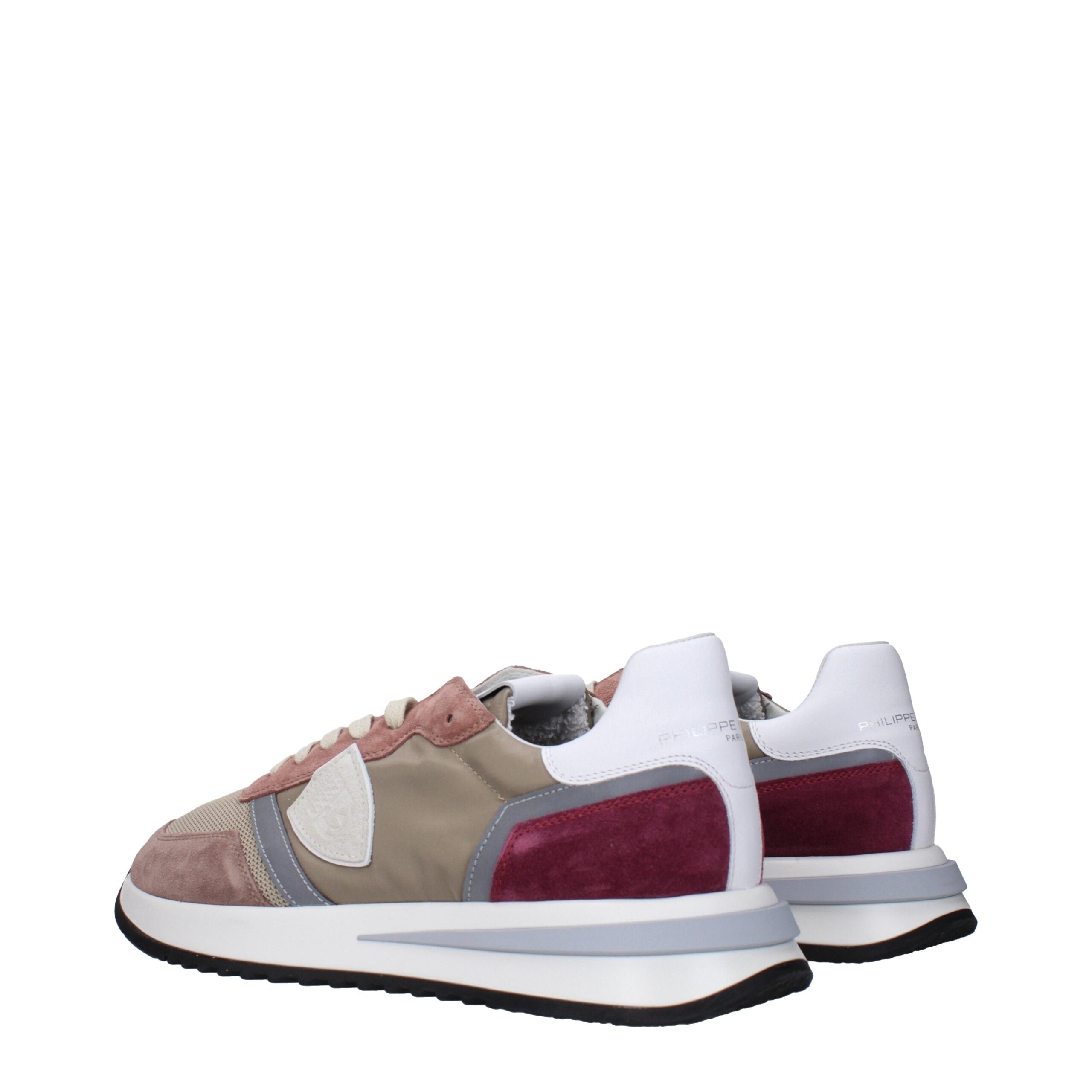 Philippe Model Beige Fabric Low Top Sneakers