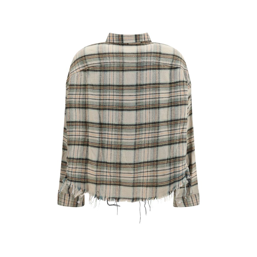 R13 Plaid Shirt with frayed hem