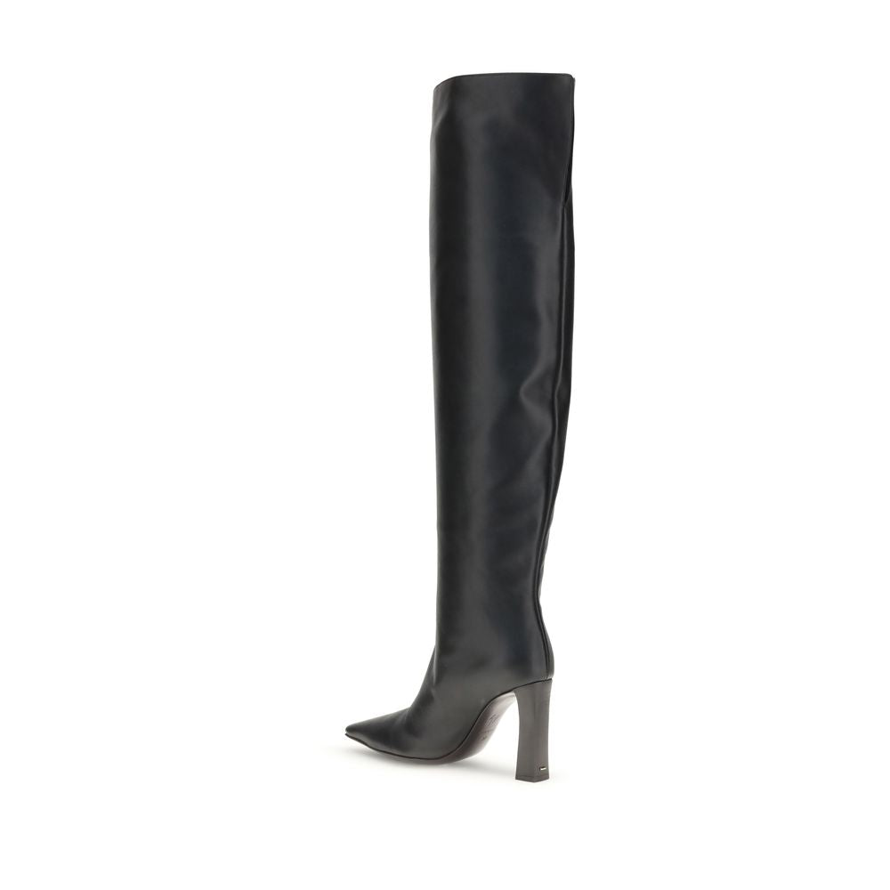 Giuseppe Zanotti Black Leather Over The Knee