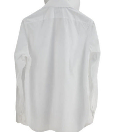 White shirt on a mannequin against a plain background