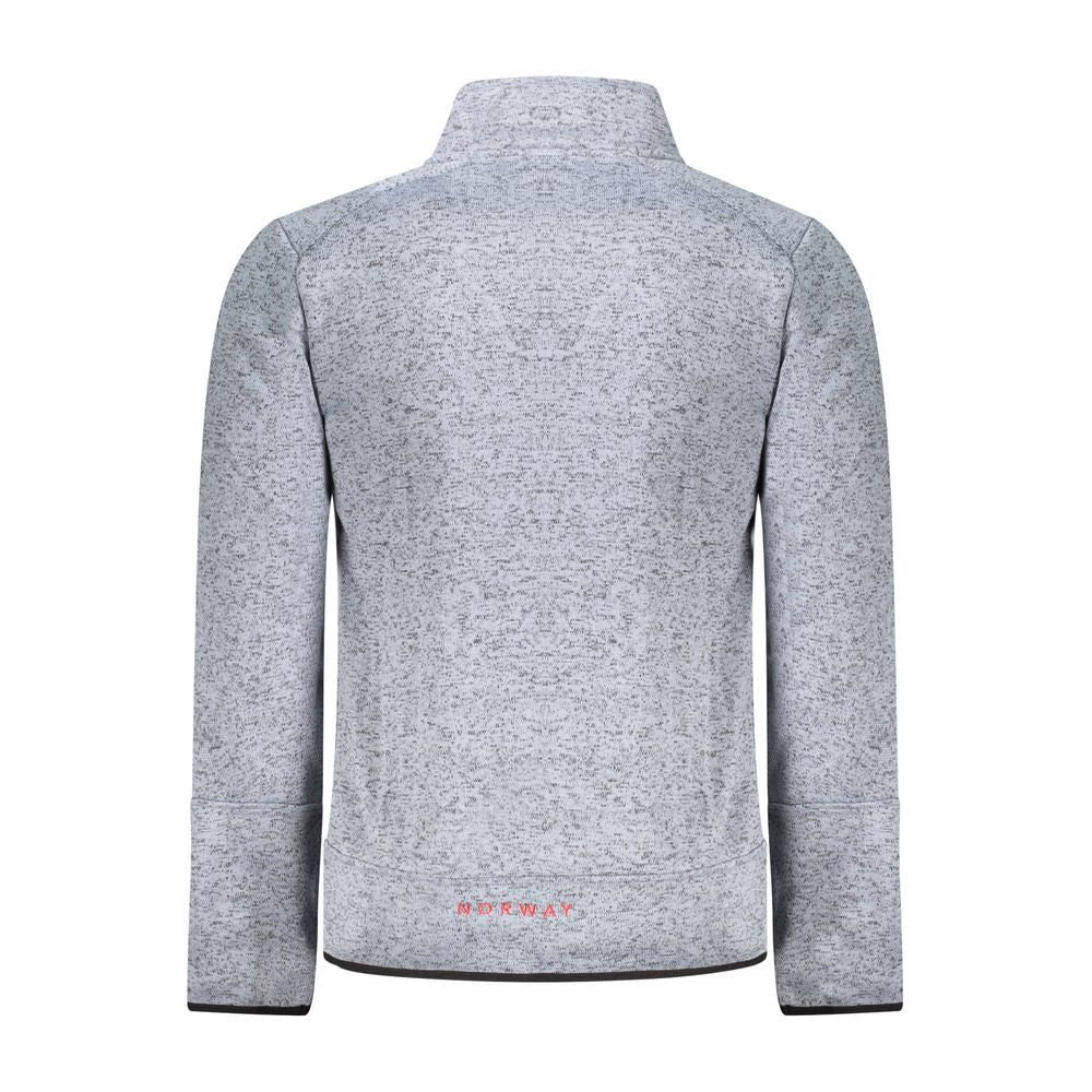Norway 1963 Blue Polyester Men Sweater With Pockets and Zipper Detail