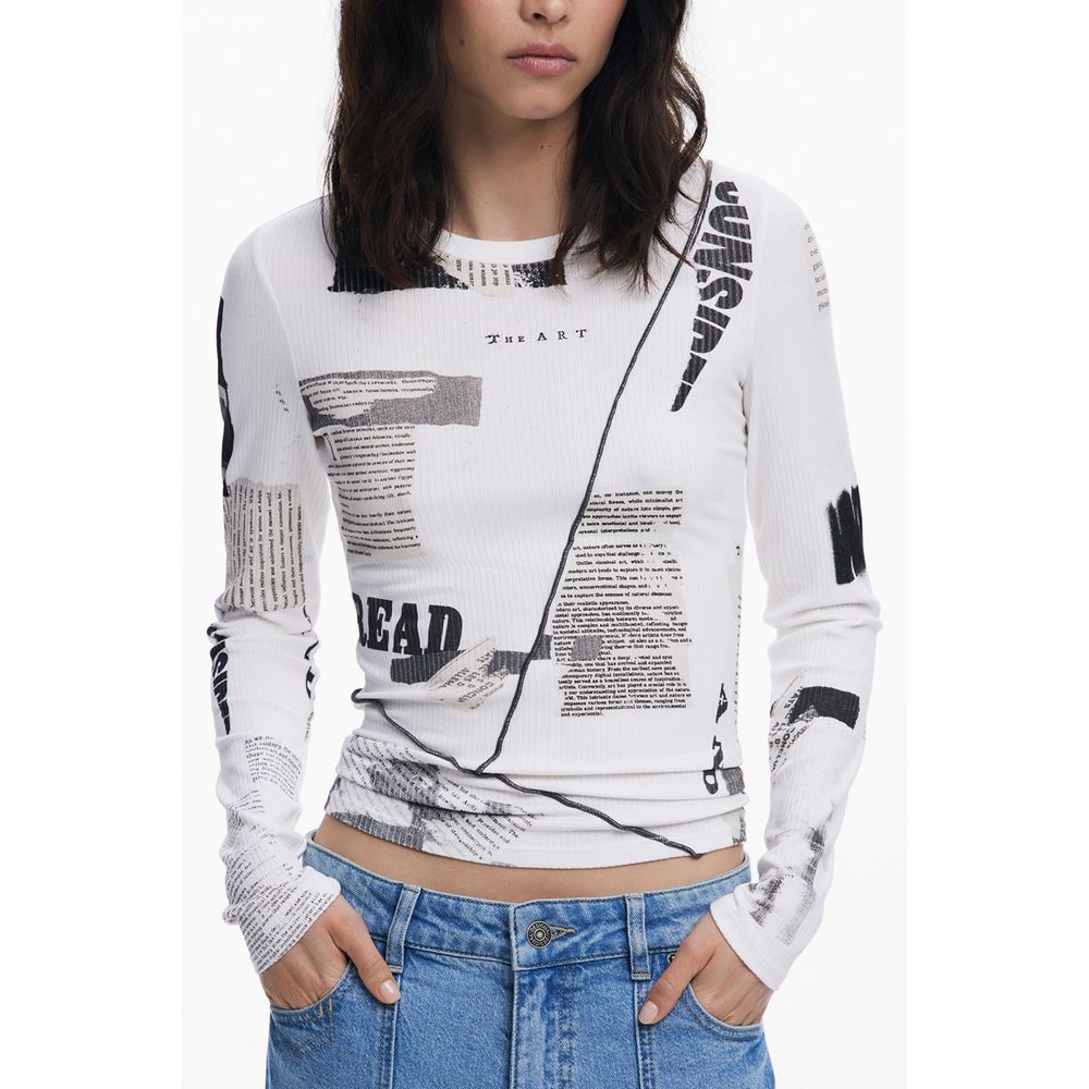 Desigual White Elastane Women Top