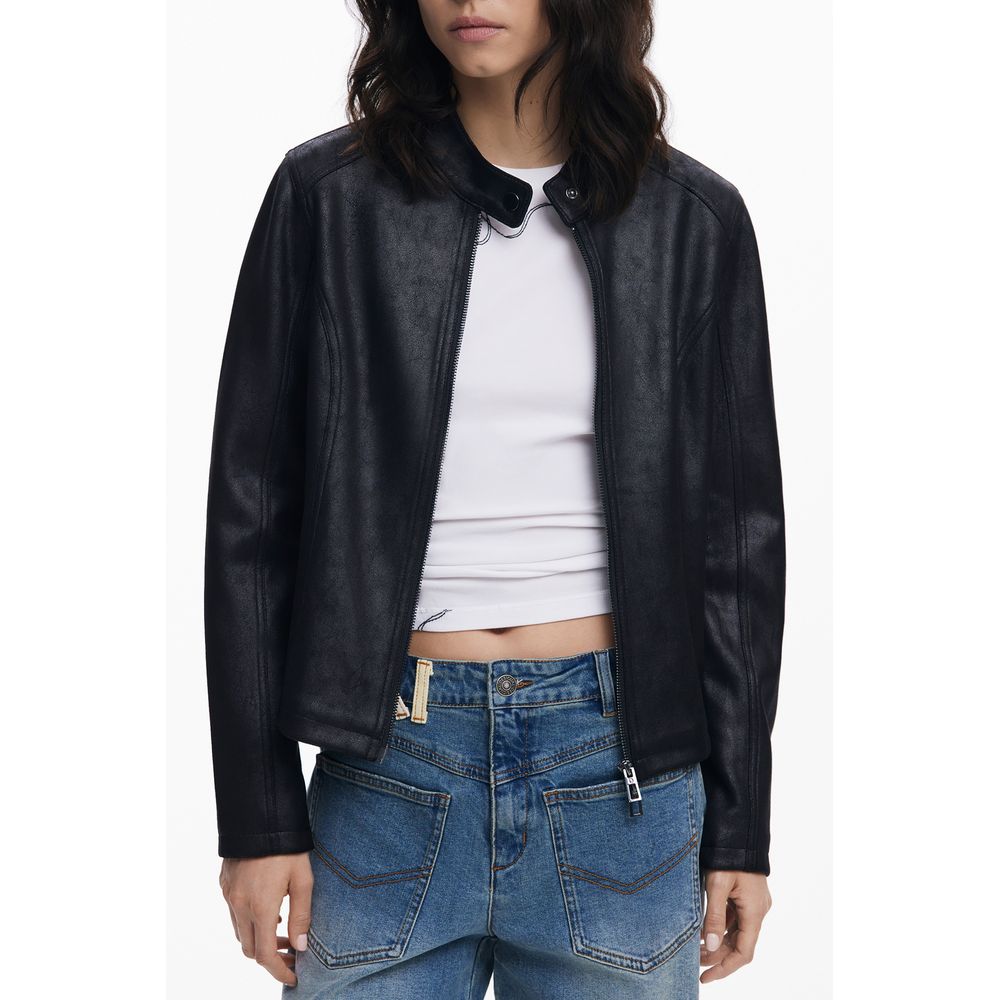 Desigual Black Polyester Jackets & Coat