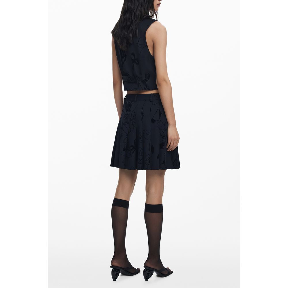 Desigual Black Polyester Skirt