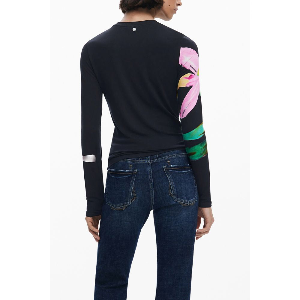 Desigual Black Elastane Tops & T-Shirt