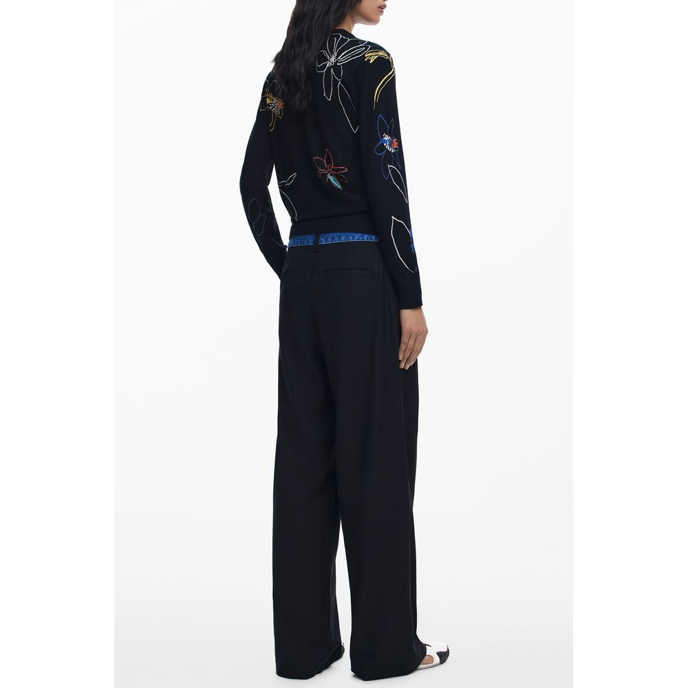 Desigual Black Viscose Sweater