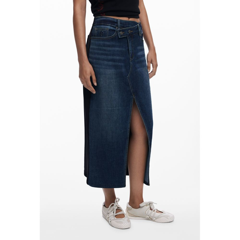 Desigual Blue Cotton Skirt