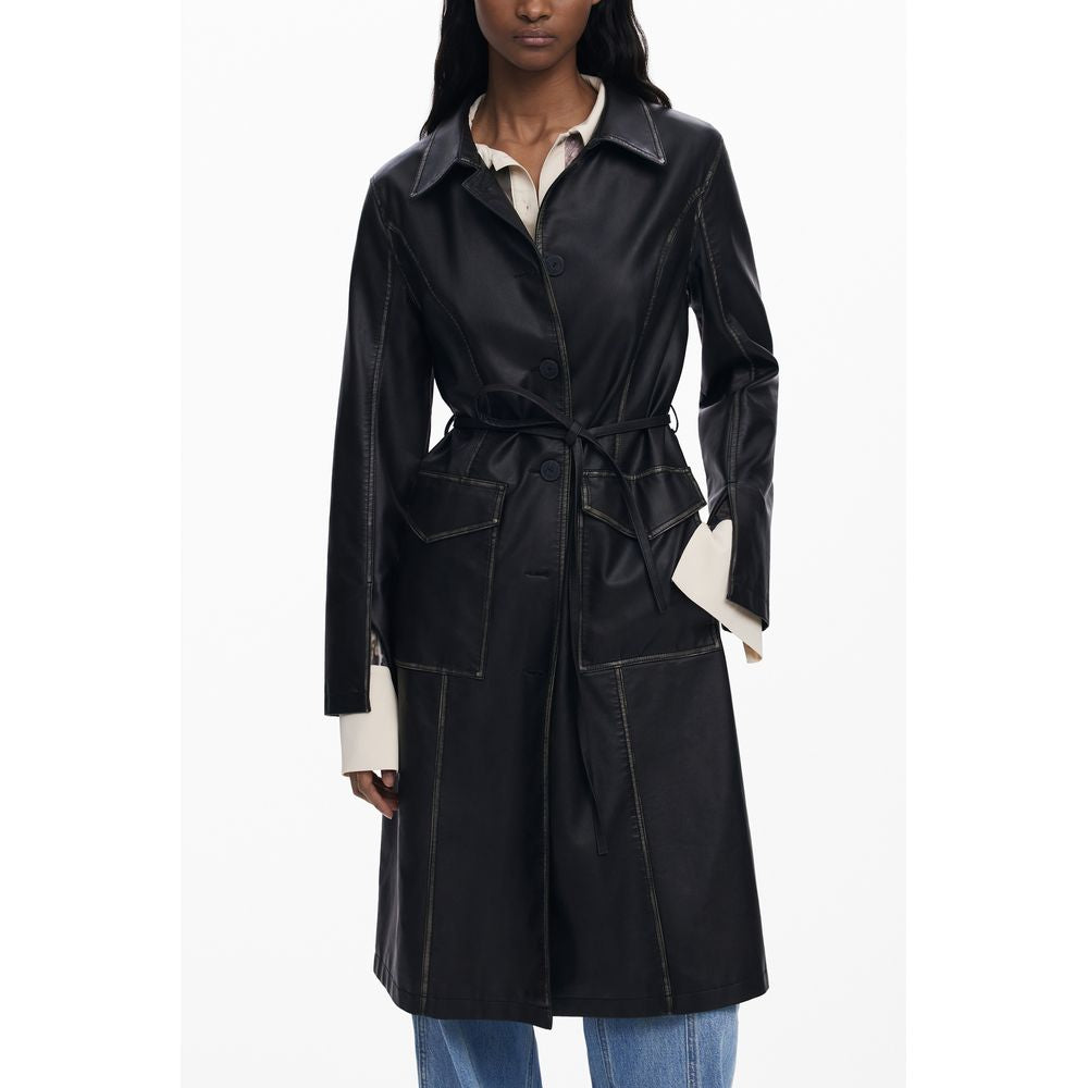 Desigual Black Polyethylene Jackets & Coat