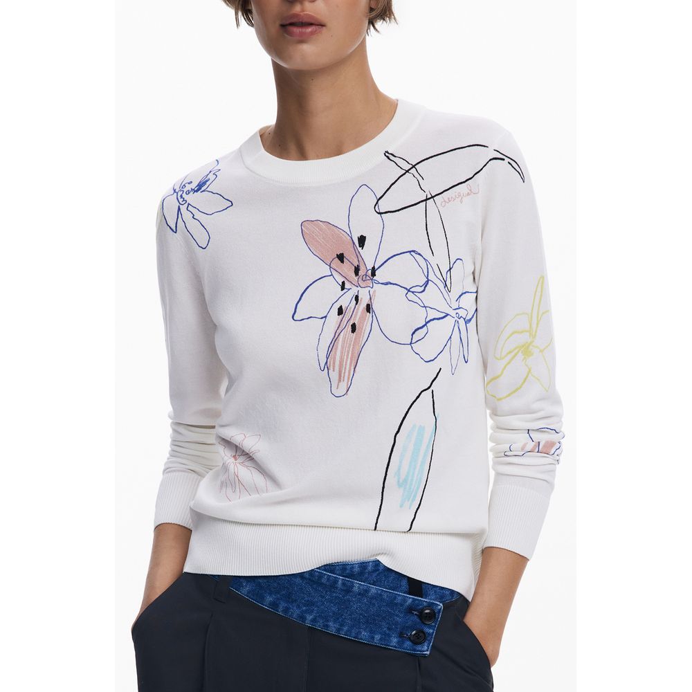 Desigual White Viscose Sweater