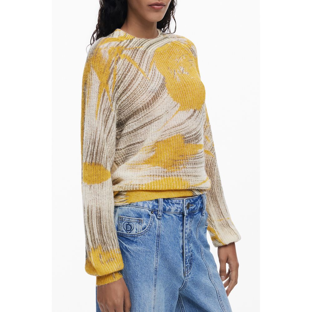Desigual Yellow Wool Sweater