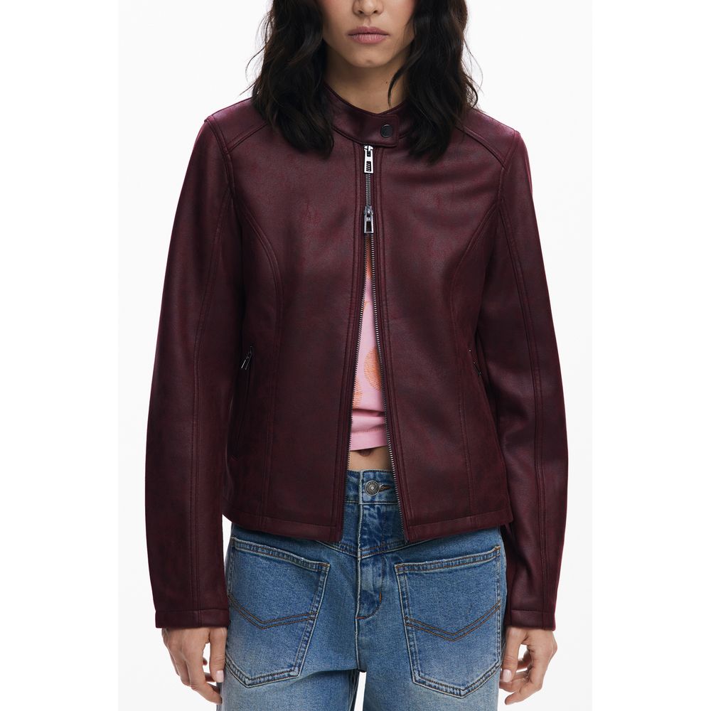 Desigual Red Polyester Jackets & Coat