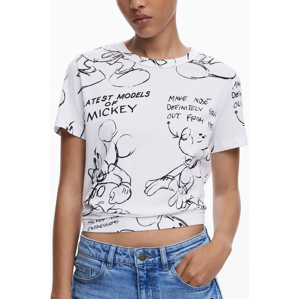 Desigual White Cotton Tops & T-Shirt
