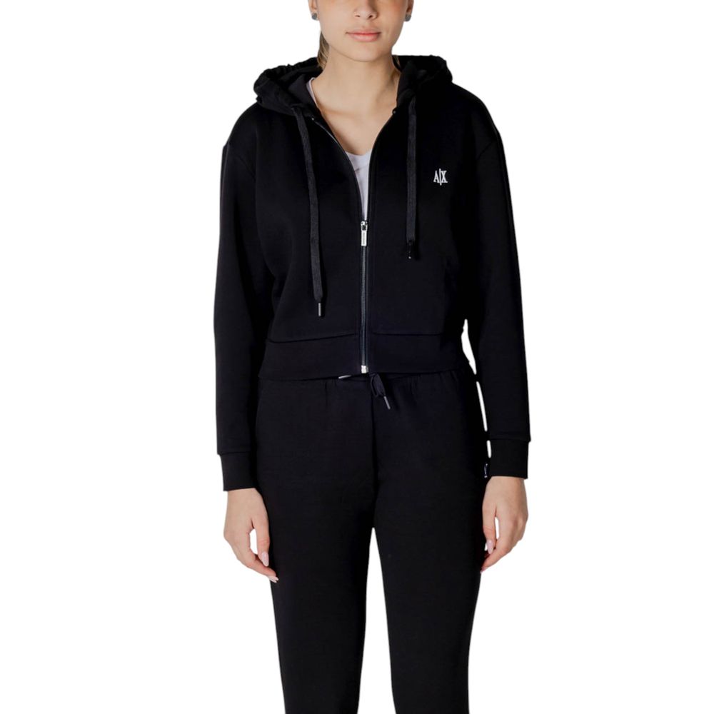 Armani Exchange Black Cotton Hoodie