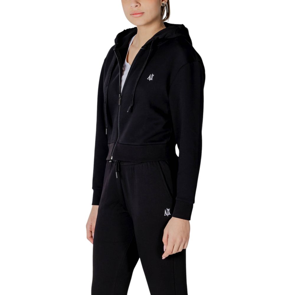 Armani Exchange Black Cotton Hoodie