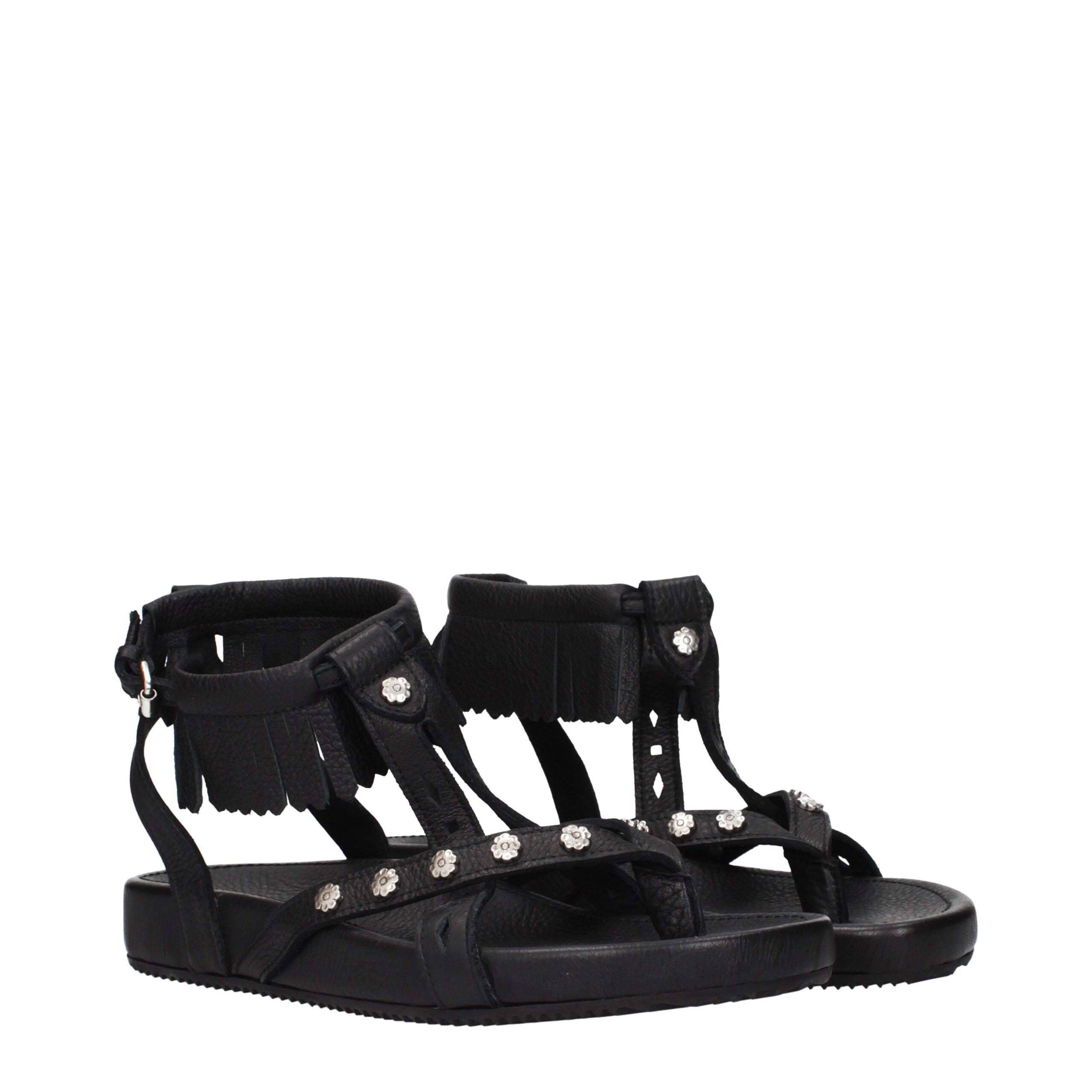 Isabel Marant Black Leather Sandals