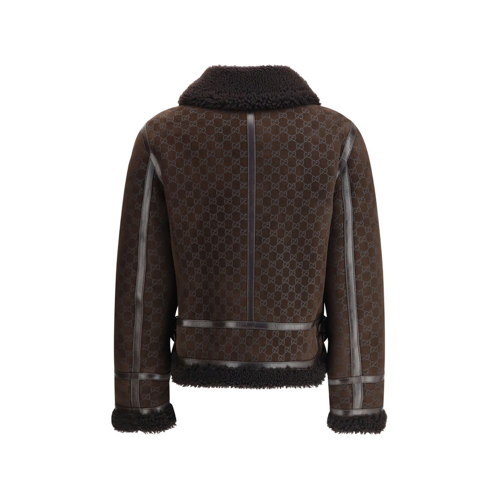 Gucci Leather Jacket with GG motif