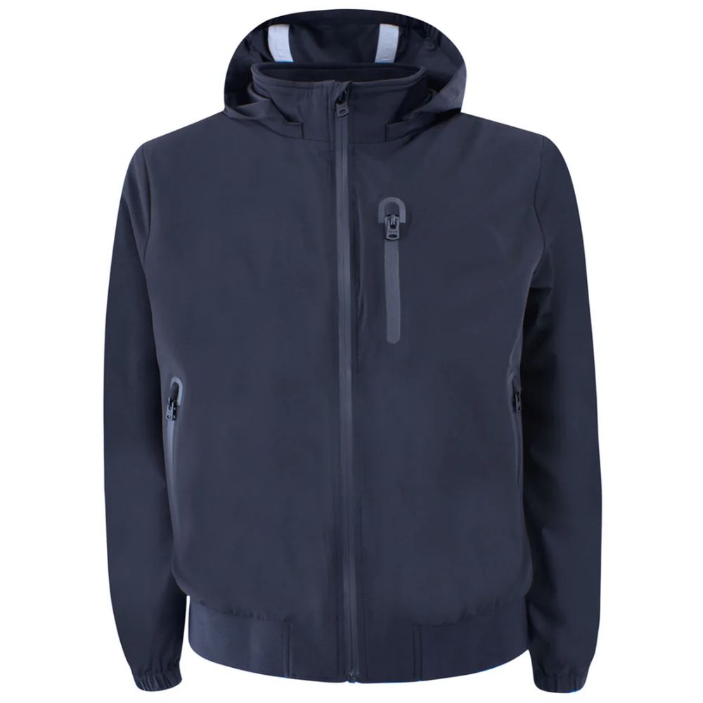 Yes Zee Blue Nylon Jackets & Coat