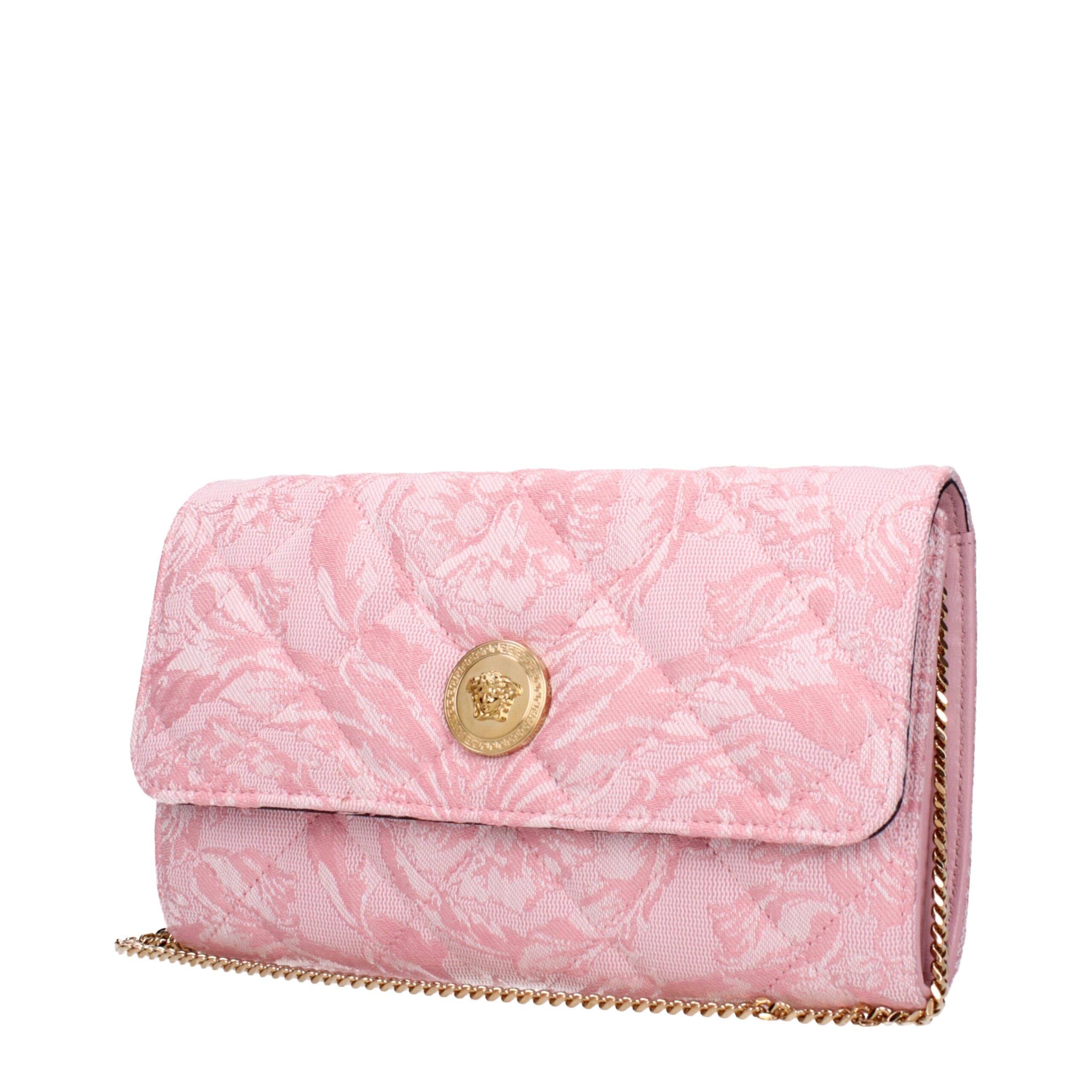 Versace Pink Fabric Clutch Bag