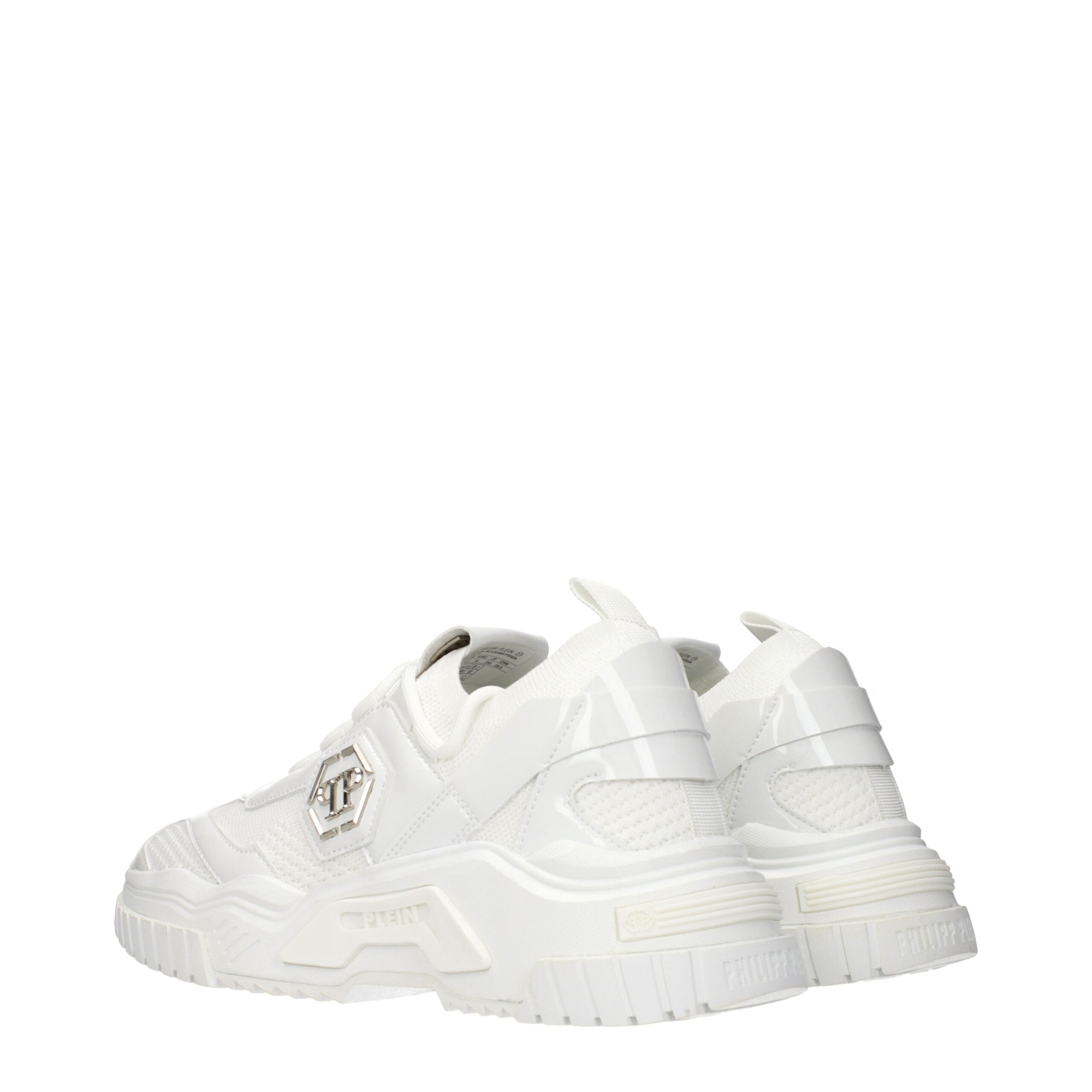 Philipp Plein White Fabric Chunky Sneakers