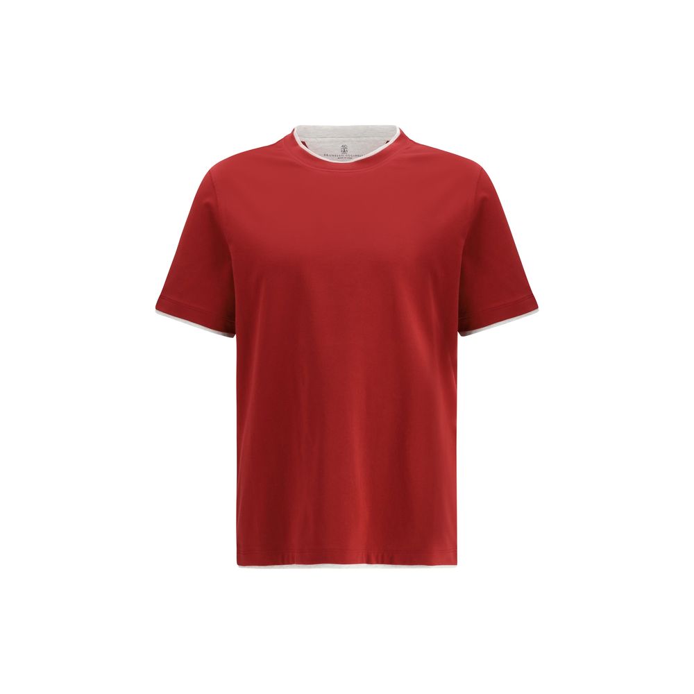 Brunello Cucinelli Red Cotton T-Shirt