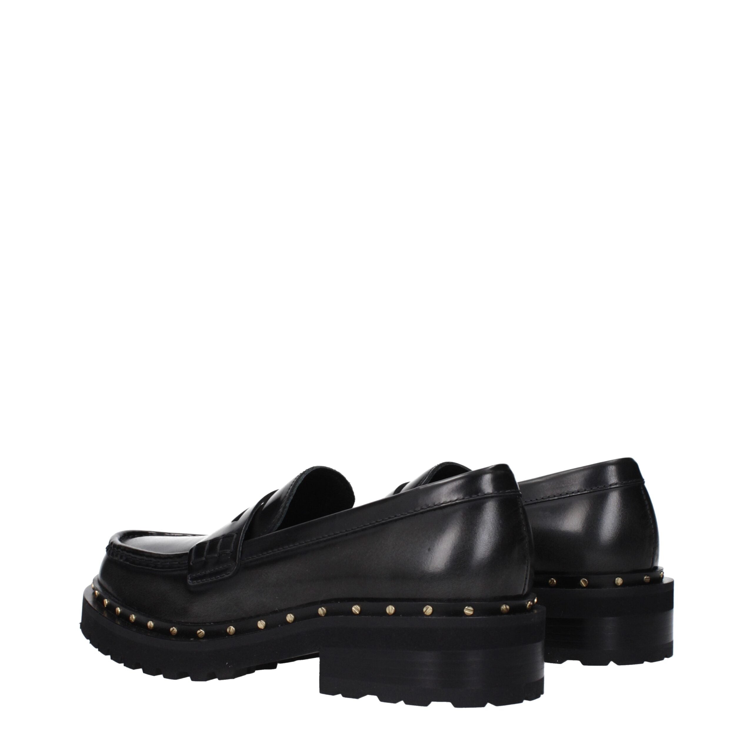 Golden Goose Black Leather Slip-On Loafers