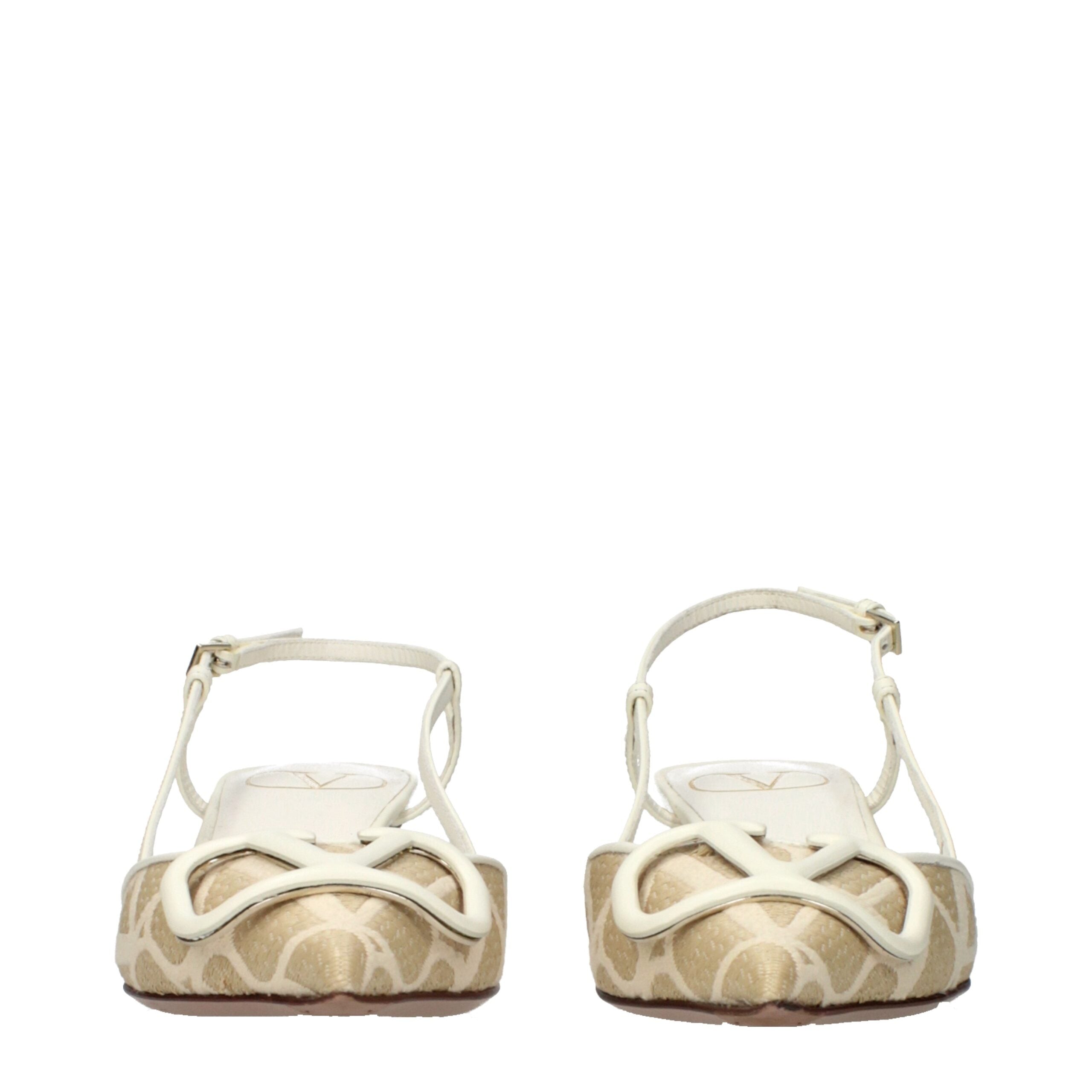 Valentino Garavani Beige Raffia Strap-On Sandals