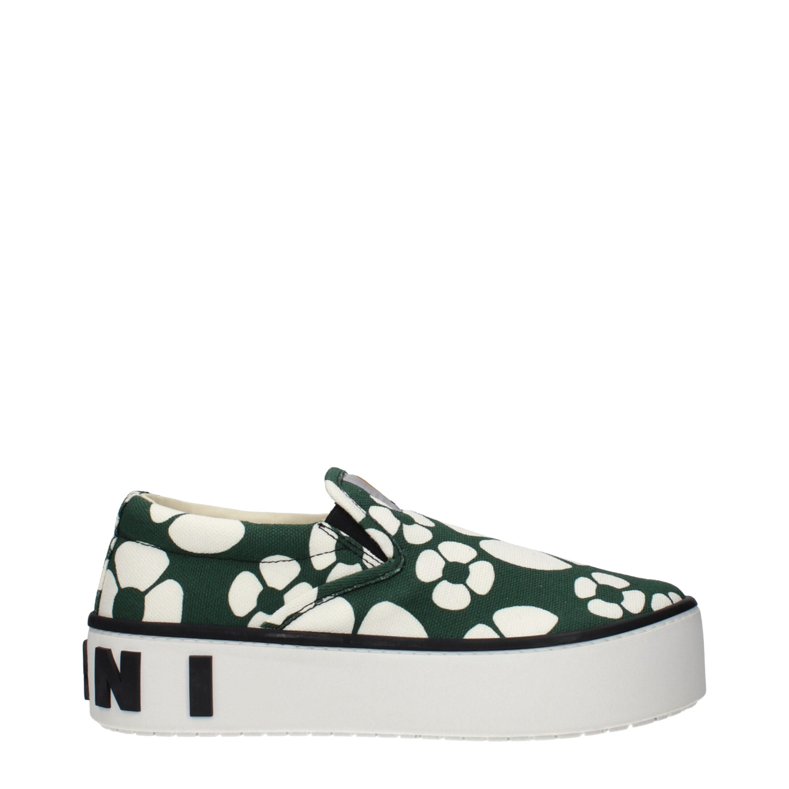 Marni Green Fabric Slip-On Loafers