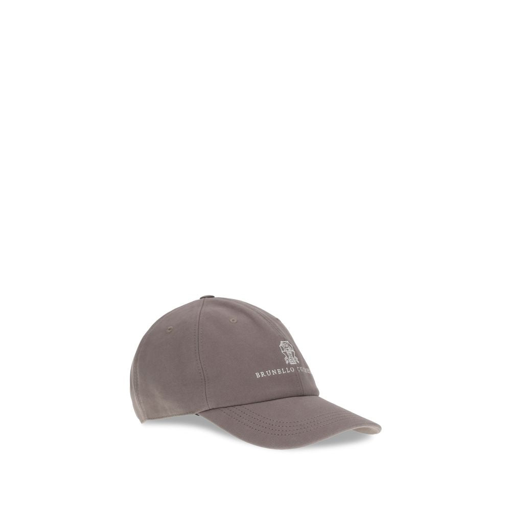 Brunello Cucinelli Brown Cotton Cap (Baseball Hat)