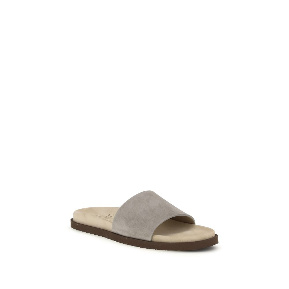 Brunello Cucinelli Gray Lamb Ovis Aries Aries Sandals
