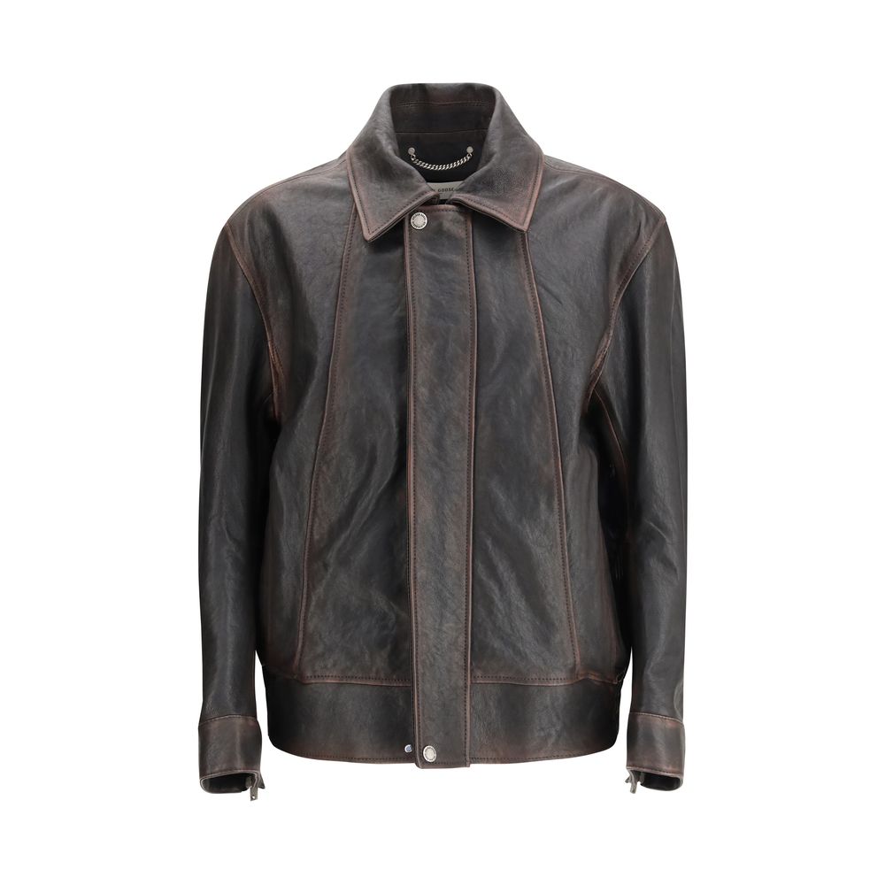 Golden Goose Brown Goatskin Bomber