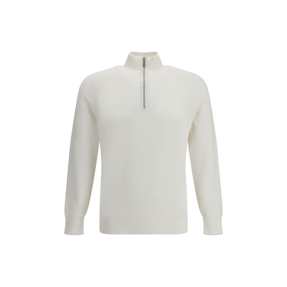Brunello Cucinelli White Cotton Sweatshirt
